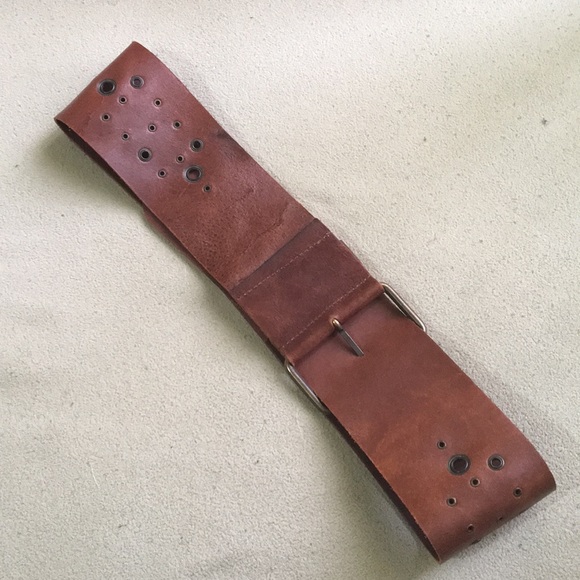 GARUGLIERI Wide Leather Belt - Picture 6 of 7